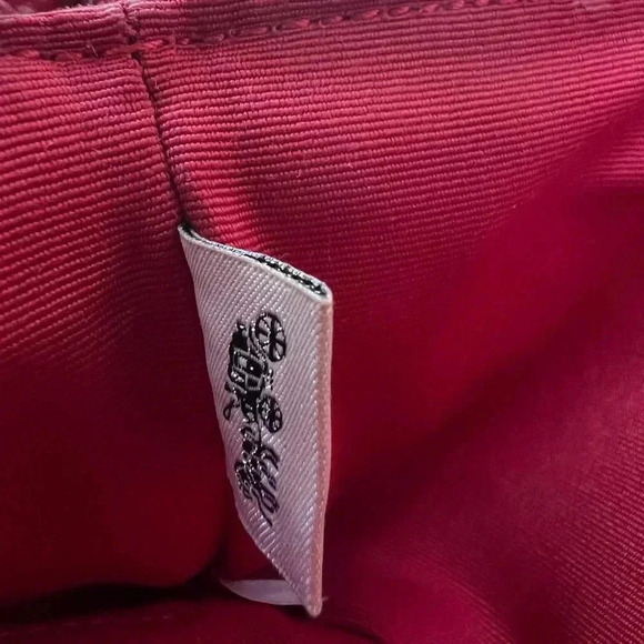 Coach Red Saffiano Leather Wristlet Pouch | Zip-Top Small Clutch | Wallet - Picture 9 of 11